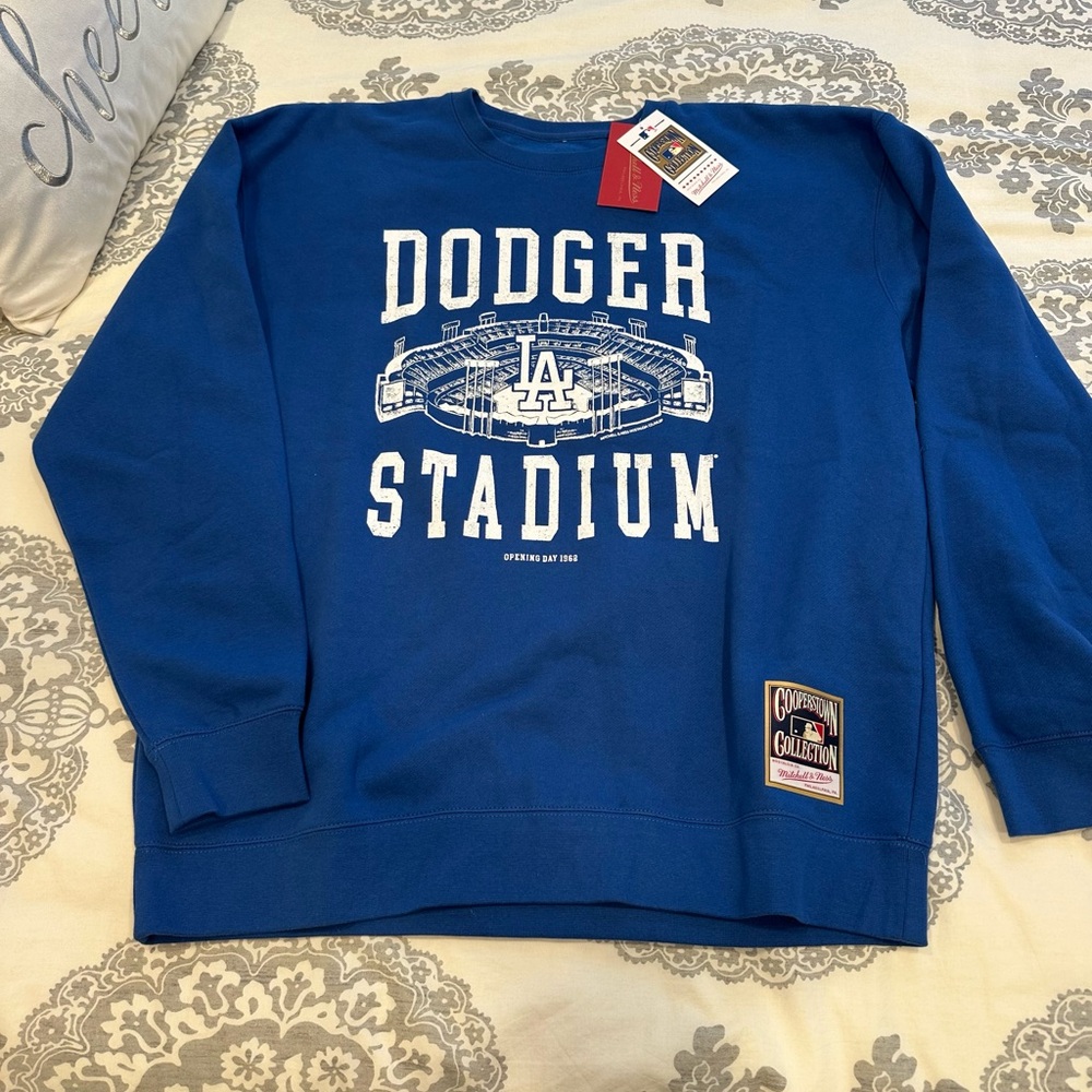 Mitchell & Ness Blue Dodger Stadium Sweatshirt